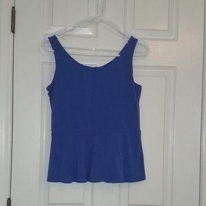 blue peplum top